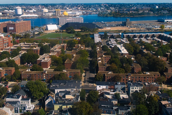 Birds eye view of city